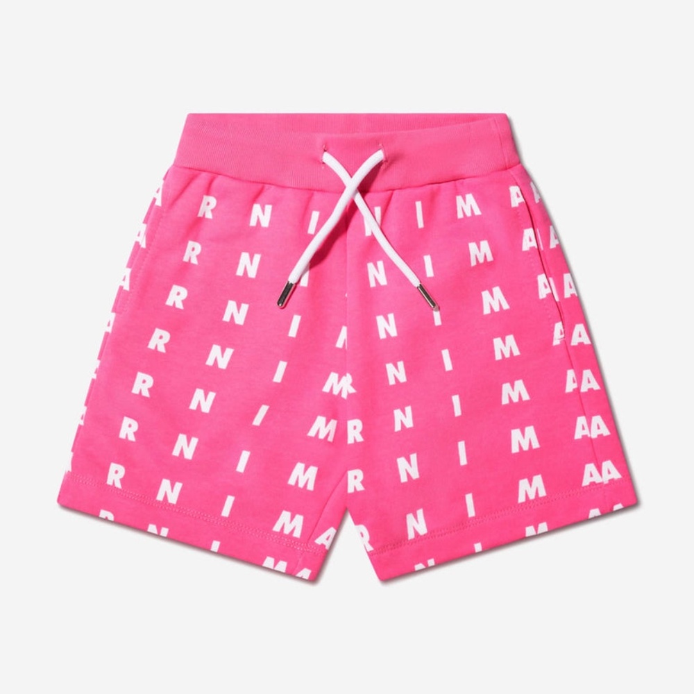 Marni Kids Girls Logo Print Shorts Pink 10 Years NWT Premium Cotton